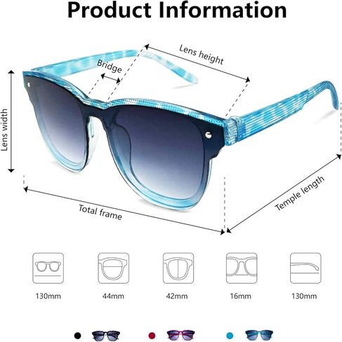 XINBO LOOK 3-pairs Kids Sunglasses, for Kids Age 3-10, Toddler Sunglasses Boys Girls Anti-UV Protection., Blue/Gray/Red, Small in Kuwait