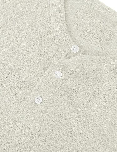 Ohoo Boldly Textured Ribbed Henley Shirts for Men Long Sleeve - Slim Fit Lightweight Stretch Fabric Muscle Tee in Saudi Arabia