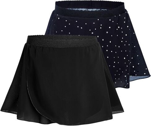 Nokecina الفتيات الباليه التفاف التنانير حجم 4t 5t 2 حزمة الأسود التألق توتو الأميرة Dancewear لفصل الرقص حفلة عيد ميلاد in Kuwait