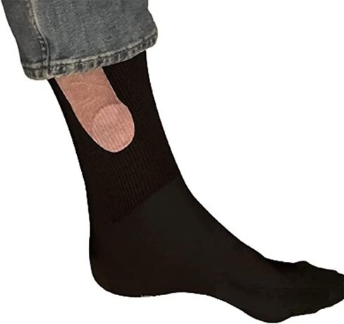Show off Socks, Fun Pattern Colorful Show off Funny Socks, Fun Men and Women Casual Socks, Funny Socks Novelty Gag Gift, Mens Funky Knitted Cotton Socks, Fun Novelty Crew Socks (Black) in Saudi Arabia