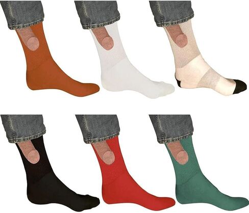 Show off Socks, Fun Pattern Colorful Show off Funny Socks, Fun Men and Women Casual Socks, Funny Socks Novelty Gag Gift, Mens Funky Knitted Cotton Socks, Fun Novelty Crew Socks (Black) in Saudi Arabia