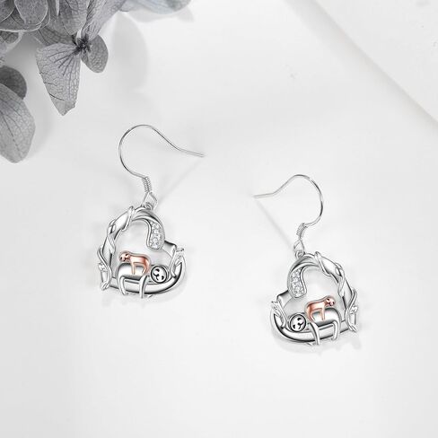 Hummingbird Black Cat Panda Cow Sloth Flamingo Mermaid Tail Butterfly 925 Sterling Silver Dangle Drop Earrings Cute Animal Jewelry Gifts for Women Girls in Kuwait