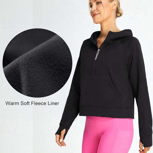 Oalka Sweatshirts Half Zip Long Sleeve Cropped Pullover Lined Full Zip Hoodies Thumb Hole Jackets in Saudi Arabia