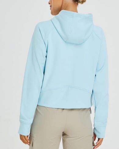 Oalka Sweatshirts Half Zip Long Sleeve Cropped Pullover Lined Full Zip Hoodies Thumb Hole Jackets in Saudi Arabia