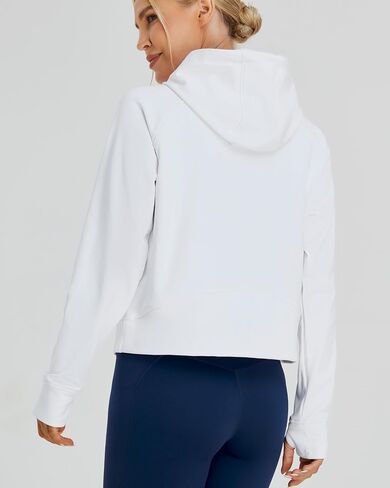 Oalka Sweatshirts Half Zip Long Sleeve Cropped Pullover Lined Full Zip Hoodies Thumb Hole Jackets in Saudi Arabia