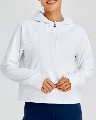 Oalka Sweatshirts Half Zip Long Sleeve Cropped Pullover Lined Full Zip Hoodies Thumb Hole Jackets in Saudi Arabia