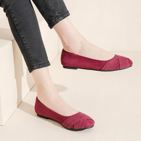 Veittes Women's Wide Width Flat Shoes, Comfortable Casual Round Toe Classy Design Ballet Flats. in Saudi Arabia