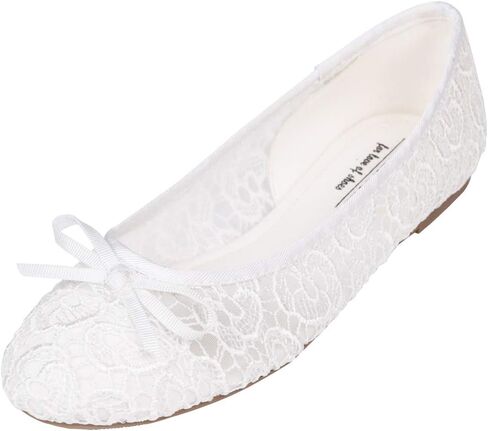 FEVERSOLE Round Toe Lace Ballet Crochet Flats Women's Comfy Breathable Shoes in Saudi Arabia
