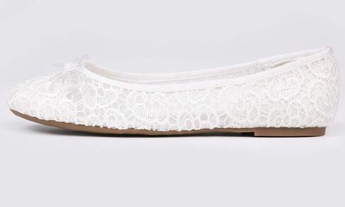 FEVERSOLE Round Toe Lace Ballet Crochet Flats Women's Comfy Breathable Shoes in Saudi Arabia