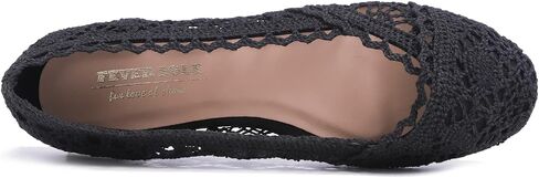 FEVERSOLE Round Toe Lace Ballet Crochet Flats Women's Comfy Breathable Shoes in Saudi Arabia