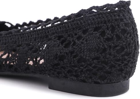 FEVERSOLE Round Toe Lace Ballet Crochet Flats Women's Comfy Breathable Shoes in Saudi Arabia