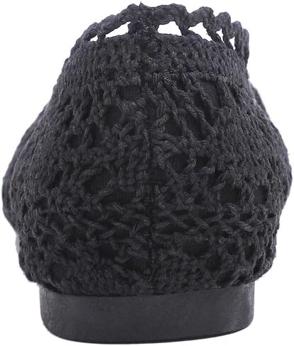 FEVERSOLE Round Toe Lace Ballet Crochet Flats Women's Comfy Breathable Shoes in Saudi Arabia