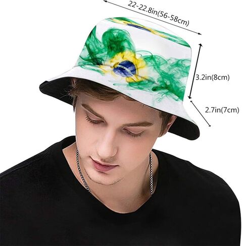 Funny Brazil Brazilian Flag Bucket Hat Packable Fishing Sun Cap Summer Fisherman Hats for Women Men in Saudi Arabia