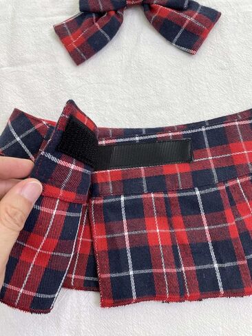 المرأة مطوي منقوشة مايكرو تنورة صغيرة تلميذة تأثيري الملابس الداخلية التنانير مثير دور اللعب طقم ملابس مع ربطة القوس فيونكة in Kuwait