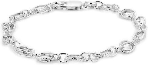 Vanbelle Sterling Silver Jewelry - Rhodium Plated with 925 Stamp - Fancy Link Chain Bracelet - Elegant handcrafted for Women - 7.50" in Saudi Arabia