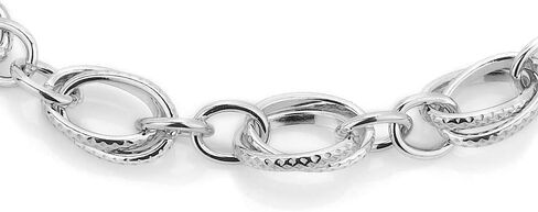 Vanbelle Sterling Silver Jewelry - Rhodium Plated with 925 Stamp - Fancy Link Chain Bracelet - Elegant handcrafted for Women - 7.50" in Saudi Arabia