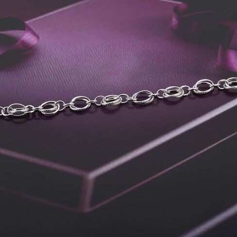 Vanbelle Sterling Silver Jewelry - Rhodium Plated with 925 Stamp - Fancy Link Chain Bracelet - Elegant handcrafted for Women - 7.50" in Saudi Arabia