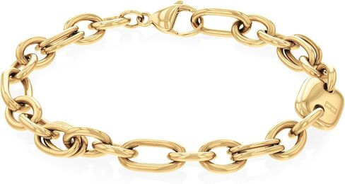 Tommy Hilfiger Women's Gold Plated Link Bracelet |Effortless Everyday Elegance |Tommy Branding|Sophistication|(Model:2780788) in Saudi Arabia