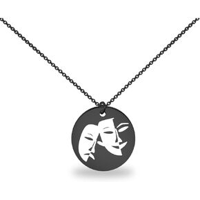 UJIMS Tragedy and Comedy Mask Necklace Theater Actress Gift Drama Mask Necklace for Student Teacher Musical Theatre Gift