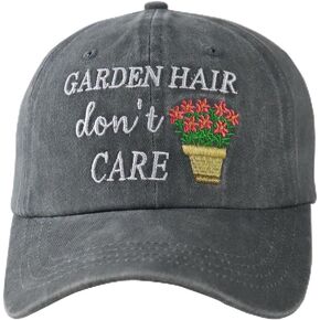 OASCUVER Garden Hair Don’t Care Hats for Women Mom, Adjustable Wash Cotton Embroidered Gardening Baseball Cap