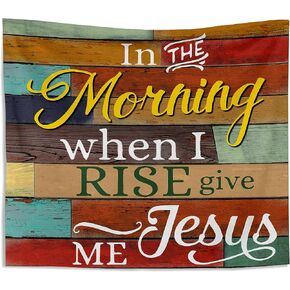 Knibeo Christian Tapestry Wall Hanging Aesthetic, PSALM 23 Bible Verse Tapestry, Jesus Tapestry, Christian Bible Scripture Wall Decor, Christian Backdrop, Floral Tapestry, 50x60 Inch
