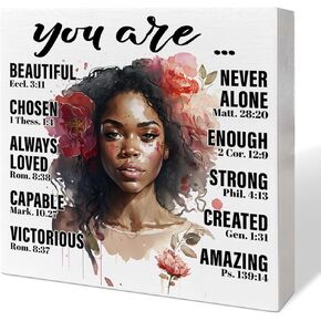 Black Girl Nursery Desk Decor, African American Decor for Kids Children Room Playroom Decoration, Black Girl Gifts, My Skin Is Beautiful, Wooden Box Sign