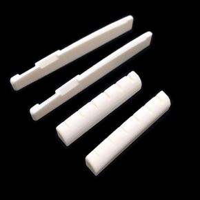 2 Sets 4pcs Guitar Accessories 6 String Acoustic Guitar Bone Bridge Saddle and Nut Made of Real Cow Bone for Acoustic Folk Guitar Guitar Accessories