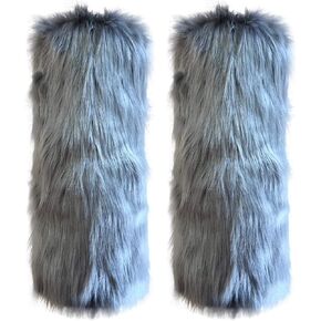 Cityelf Womens Fur Leg Warmer Winter Furry Long Boot Cuffs Fuzzy Shoes Cover Party Costume Holiday Festival Performance Play
