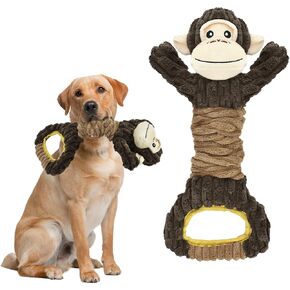 Vehomy Squeaky Dog Toy for Aggressive Chewers Durable Tug of War Dog Toy Pet Interactive Toy Dog Plush Lion Toy with Crinkle Paper for Small Medium Large Dogs