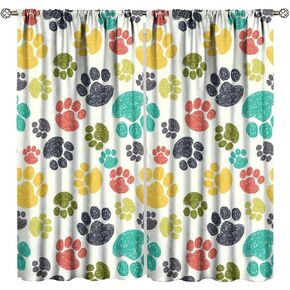 Pug Dog Blackout Windows Curtains, Cute Pug Curtains Colorful Cartoon Animal Pug Curtains for Kids, Boys, Girls Bedroom Living Room 42x45in 2 Panels in Kuwait