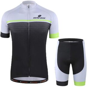 Men's Short Sleeve Cycling Jersey Set Breathable Quick Dry 3D Padded Bicycle Shorts MTB Bike Clothing