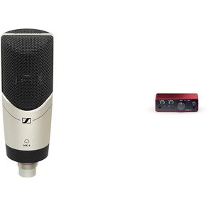 Sennheiser MK 4 Cardioid Studio Microphone + Focusrite Scarlett 2i2 USB Audio Interface Bundle