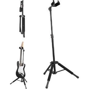 VEVOR Tripod Guitar Stand, 33 lbs/15 kg Load Capacity, Floor-Standing Foldable Guitar Stand Display Rack with 35.4-47.2 in/900-1200 mm Adjustable Height, for Guitar Acoustic Electric Classical Bass