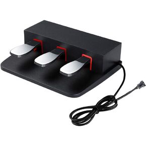 3-Pedal Unit For Digital Pianos, Portable 3-Pedal Board Compatible With Casio PX130 PX132 PX135 PX300 PX310 Pianos Keyboards (Black)
