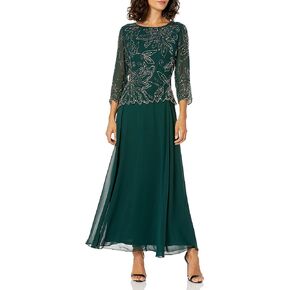 J Kara Women's Petite Floral Beaded Gown