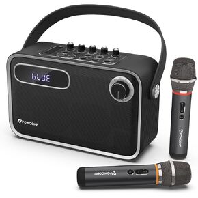 Karaoke Machine with 2 Wireless Digital Micphones,300W Portable Bluetooth Karaoke Speaker Support TWS/USB/TF Card/AUX/REC,Professional Living Broadcast System with for Paty,Outdoor,Tiktok,Meeting