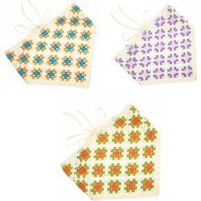 OSOPLAY 3 PCS Crochet Bandana for Women Triangle Floral Headscarf Knitted Hollow Hair Scarves Head Bandanas for Women Girls