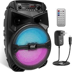 Pyle 240W Rechargeable Outdoor Bluetooth Speaker Portable PA System w/ 6.5" Subwoofer 1" Tweeter, Microphone In, Party Lights, MP3/USB, Radio, Remote - Pyle PPHP634B