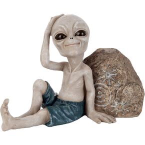 Design Toscano Zeta the Toddler Gray, Roswellian Baby Alien Statue 16.5 Inch