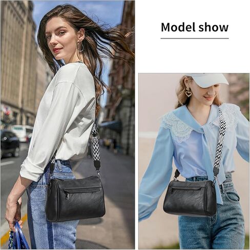 KL928 Crossbody Purses for Women Shoulder Bags with 2 Straps,Black in Kuwait