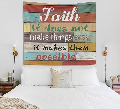 Knibeo Christian Tapestry Wall شنقا جماليا، مزمور 23 نسيج آية الكتاب المقدس، نسيج يسوع، ديكور جدار الكتاب المقدس المسيحي، خلفية مسيحية، نسيج الأزهار، 50 × 60 بوصة in Kuwait