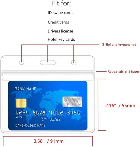 2 حزمة من حامل شارة الهوية الأفقي المقاوم للماء، علامات حامل اسم PVC شفافة أفقية مع أشرطة مشبك شارة (عبوتان، أفقي) in Kuwait