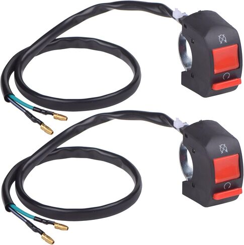 Jingzan 2sets Kill On Off Switch for ATV Motorcycle Scooter Go Kart Engine Offroad Enduro Dirt Bike Baja Doodle Bug DB30 7/8'' 22mm Universal Handle Bar Push Button Switch in Saudi Arabia