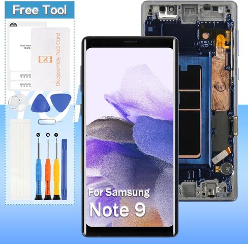 قطعة بديلة للشاشة لهاتف Samsung Galaxy Note 9 SM-N960، SM-N960F، SM-N960U 6.4 بوصة OLED LCD مجموعة رقمية تعمل باللمس مع أدوات (أسود مع إطار) in Kuwait