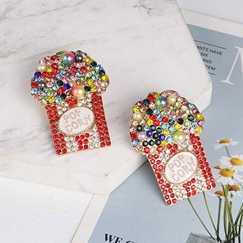 Rhinestone Crab Eardrop Pentagram Cactus Hoop Earrings Crystal Pearl Popcorn Statement Drop Dangle for Women Girls Luxury Valuable Jewelry in Saudi Arabia