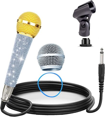 KSM 58 Gold Handle Cardioid Dynamic Vocal Microphone with 10 FT XLR Cable and Stand Shining for Singing, Broadcasting, YouTube, Live Streaming, Recording in Saudi Arabia