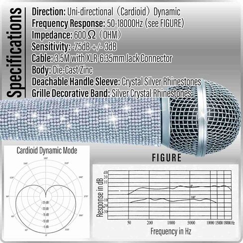 KSM 58 Gold Handle Cardioid Dynamic Vocal Microphone with 10 FT XLR Cable and Stand Shining for Singing, Broadcasting, YouTube, Live Streaming, Recording in Saudi Arabia