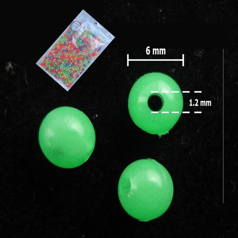 FASPLORE 1000pcs Fishing Beads Mixed Color Luminous Beads Round Plastic Rig Beads Fishing Tackle 4mm 6mm 8mm 10mm 12mm in Saudi Arabia