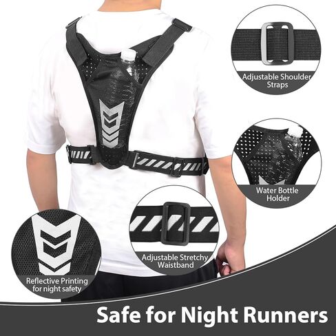 Chest Bag for Men, Waterproof Sports Utility Chest Pack with Water Bottle Holder&Phone Holder, Lightweight&Adjustable EDC Sports Chest Bag for Workout Running Fishing Cycling Hiking Skiing in Kuwait