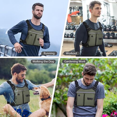 Chest Bag for Men, Waterproof Sports Utility Chest Pack with Water Bottle Holder&Phone Holder, Lightweight&Adjustable EDC Sports Chest Bag for Workout Running Fishing Cycling Hiking Skiing in Kuwait